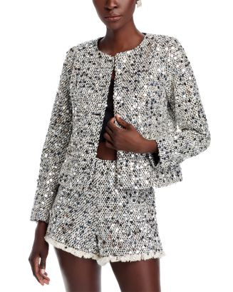 AQUA Sequin Tweed Jacket - Exclusive  | Bloomingdale's Women | Bloomingdale's (US)