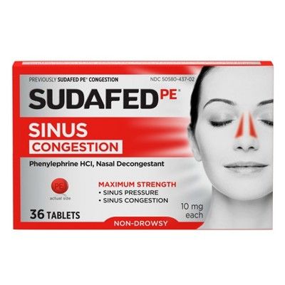 Sudafed PE Maximum Strength Congestion & Sinus Pressure Relief Tablets - 36ct | Target