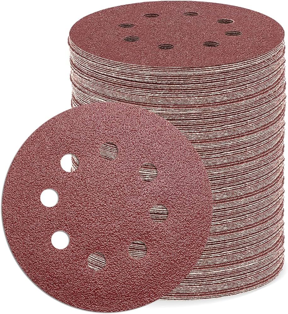 ZEHIQ 110pcs 5 Inch Sanding Disc 40 Grit, 8 Hole Hook and Loop Sandpaper Round Sanding Pads Rando... | Amazon (US)