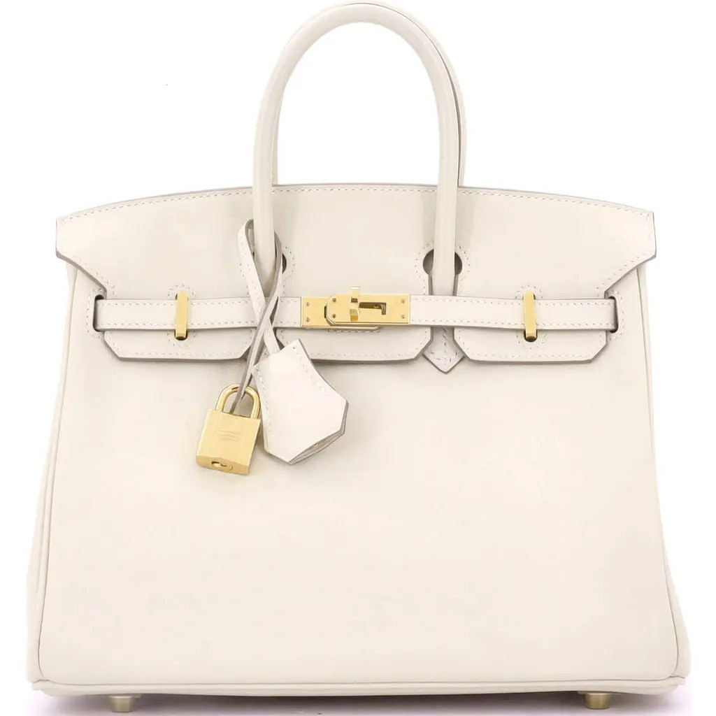 Pre-Owned Hermes Birkin Handbag Light Swift with Gold Hardware 25 in Beton at Nordstrom, Size Small | Nordstrom