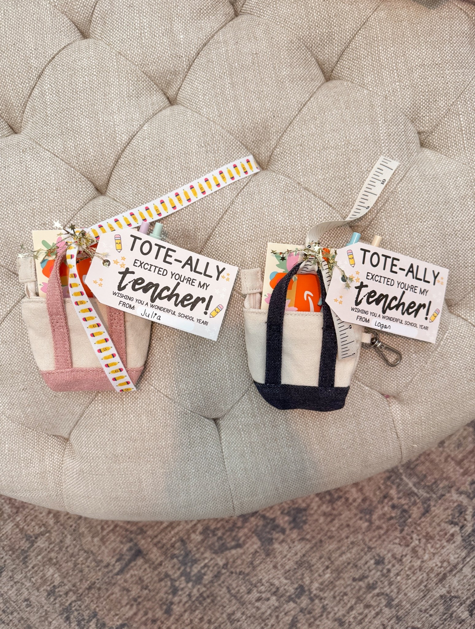 Back to school teacher gift using the cutest mini totes

Printable from @stayathomecircus