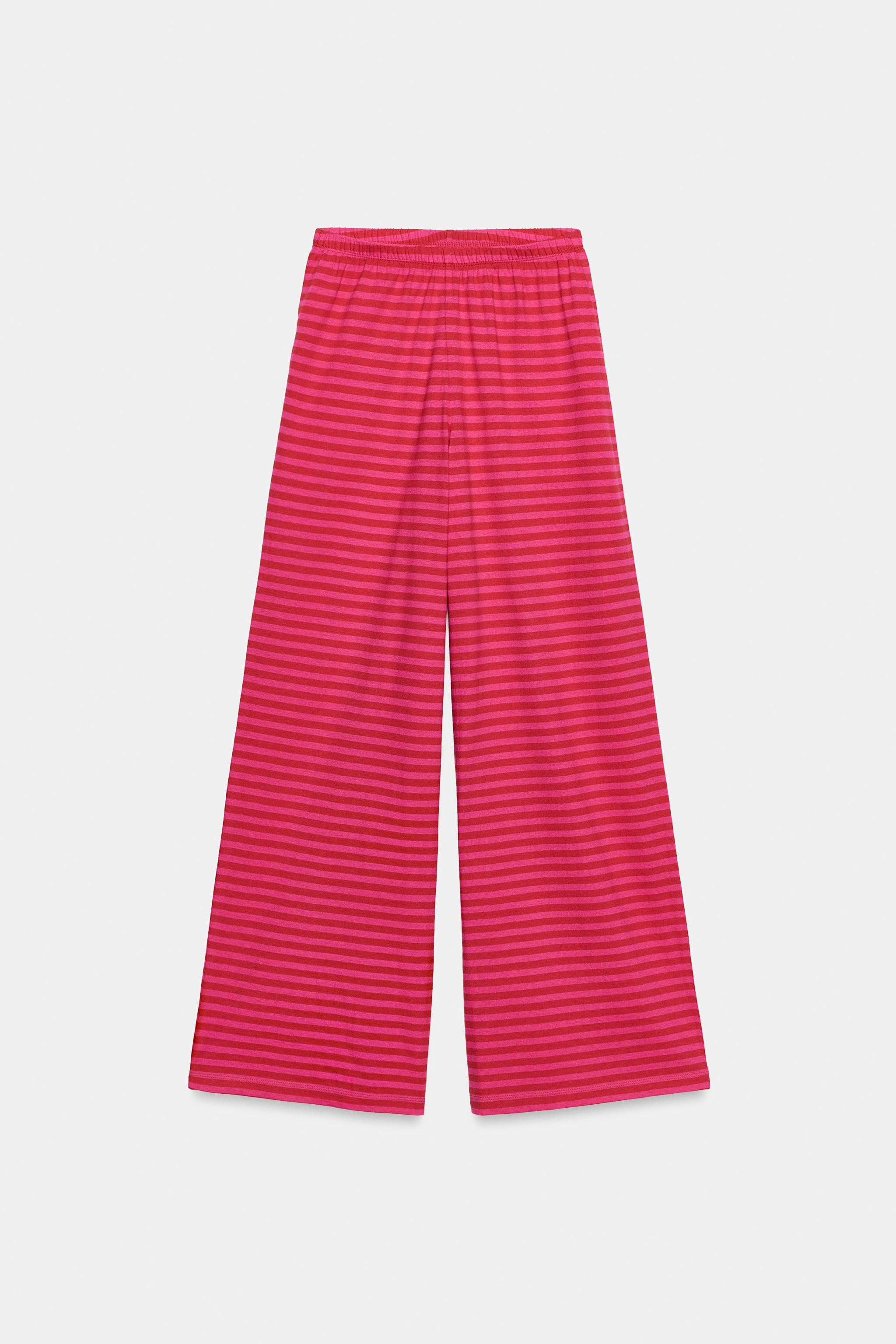 STRIPED COTTON AND LINEN PANTS | Zara US