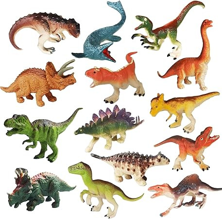14 Pcs Figures Toys Realistic Mini Dinosaurs Animal Figurines, Plastic Learning Educational Plays... | Amazon (US)