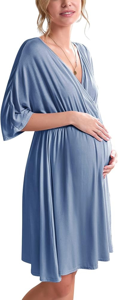 Ekouaer 3 in 1 Labor/Delivery/Hospital Gown Maternity Dress Nursing Nightgown Sleepwear for Breas... | Amazon (US)