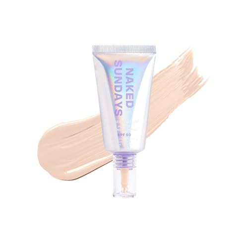 Naked Sundays BeautyScreen Peptide Foundation Tint - SPF 50 Tinted Sunscreen & Skincare Makeup with Zinc Oxide, Niacinamide - Lightweight Natural Coverage, 1.5 Fair Cool, 1.01 Oz | Amazon (US)