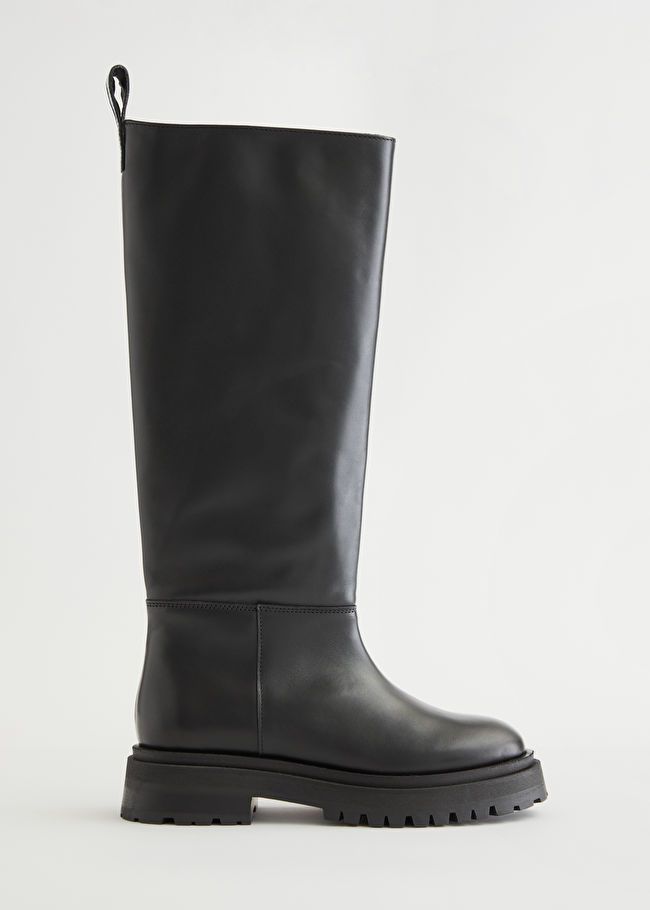 Chunky Sole Tall Leather Boots - Black - & Other Stories GB | & Other Stories (EU + UK)