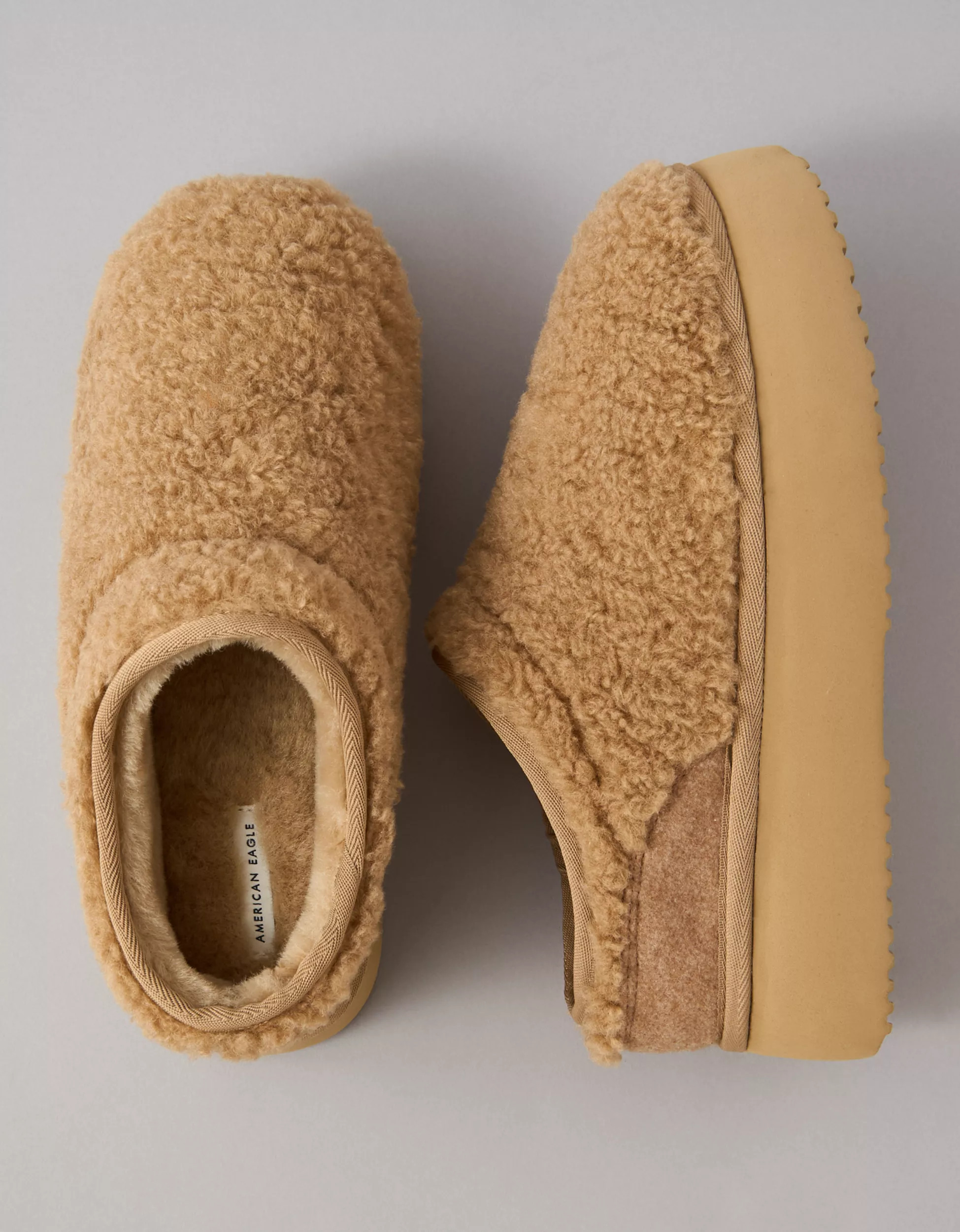 AE The Sherpa Hangout Slip-On Slipper | American Eagle Outfitters (US & CA)
