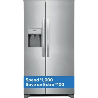 Frigidaire 25.6-cu ft Side-by-Side Refrigerator with Ice Maker, Water and Ice Dispenser (Fingerpr... | Lowe's