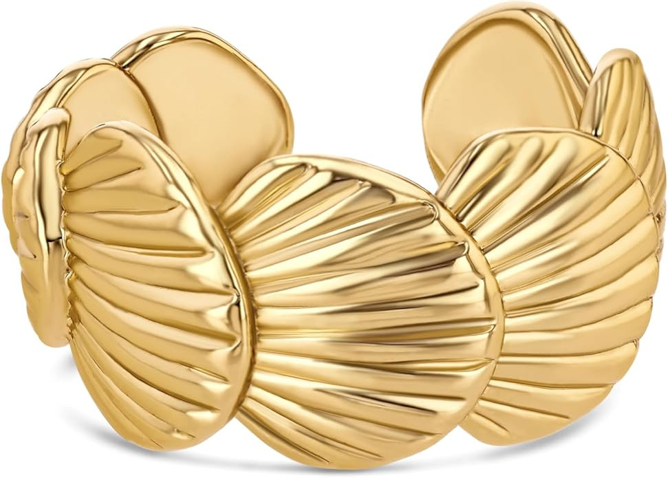 Gold Large Chunky Dainty Shell FULLY ADJUSTABLE Open Ring for Women by SNGIA, Summer Beach Handma... | Amazon (US)