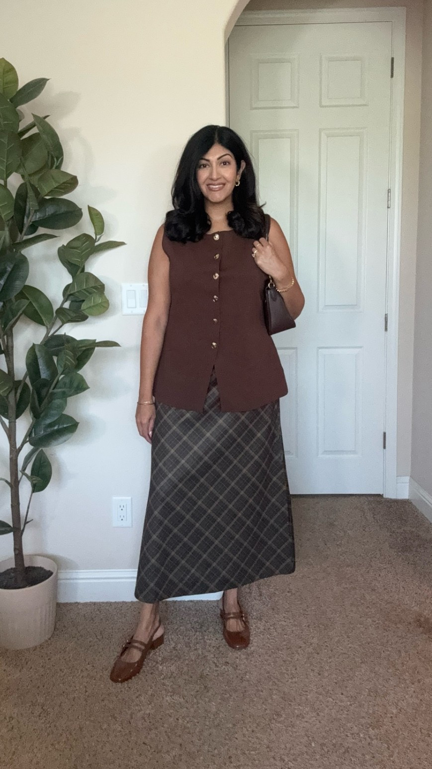Ralph Lauren-inspired fall style 🤎🍂

A plaid skirt, crisp white top, brown belt and Mary Jane heels make the perfect elevated transitional look for the office, meetings or fall plans. Classic, polished and easy to rewear all season.

I am 5’8 and typically wear a size 10. 
Wearing a large in the skirt
Vest is on sale and wearing a Large

#FallOutfit #FallWorkwear #PreppyStyle #OfficeStyle #workwear

#LTKWorkwear #LTKootd #LTKSaleAlert