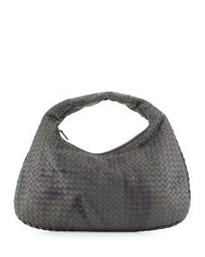 Veneta Intrecciato Large Shadow Hobo Bag, Light Gray | Bergdorf Goodman