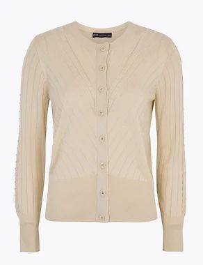 Textured Stitch Button Front Cardigan | Marks & Spencer (UK)
