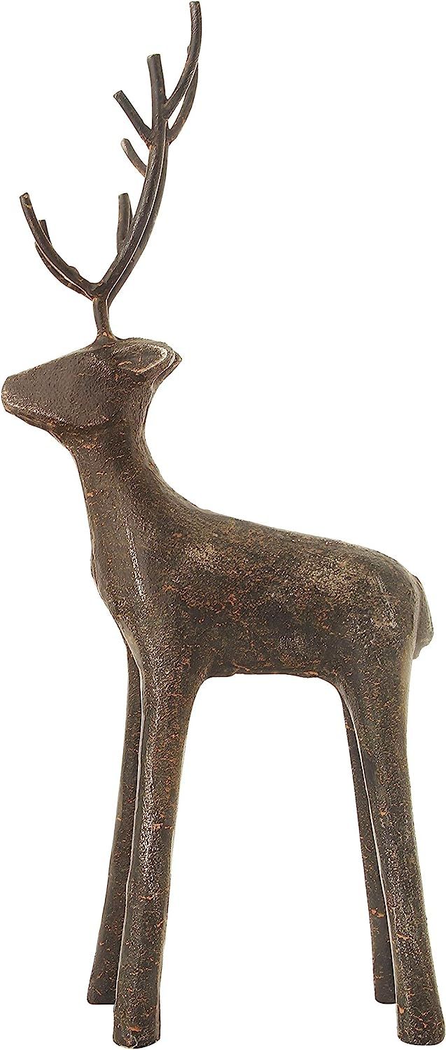 Amazon.com: Creative Co-Op Metal Standing Deer Figures and Figurines, 13.25", Grey : Everything E... | Amazon (US)