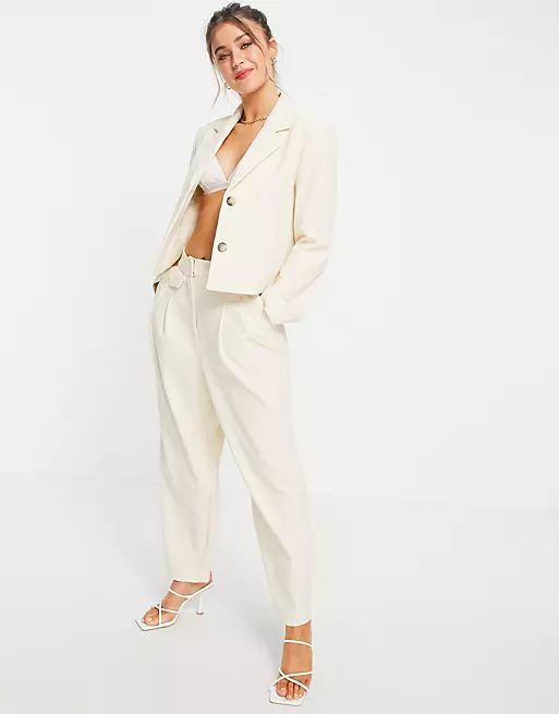 Selected Femme wide leg pants in cream - part of a set | ASOS (Global)