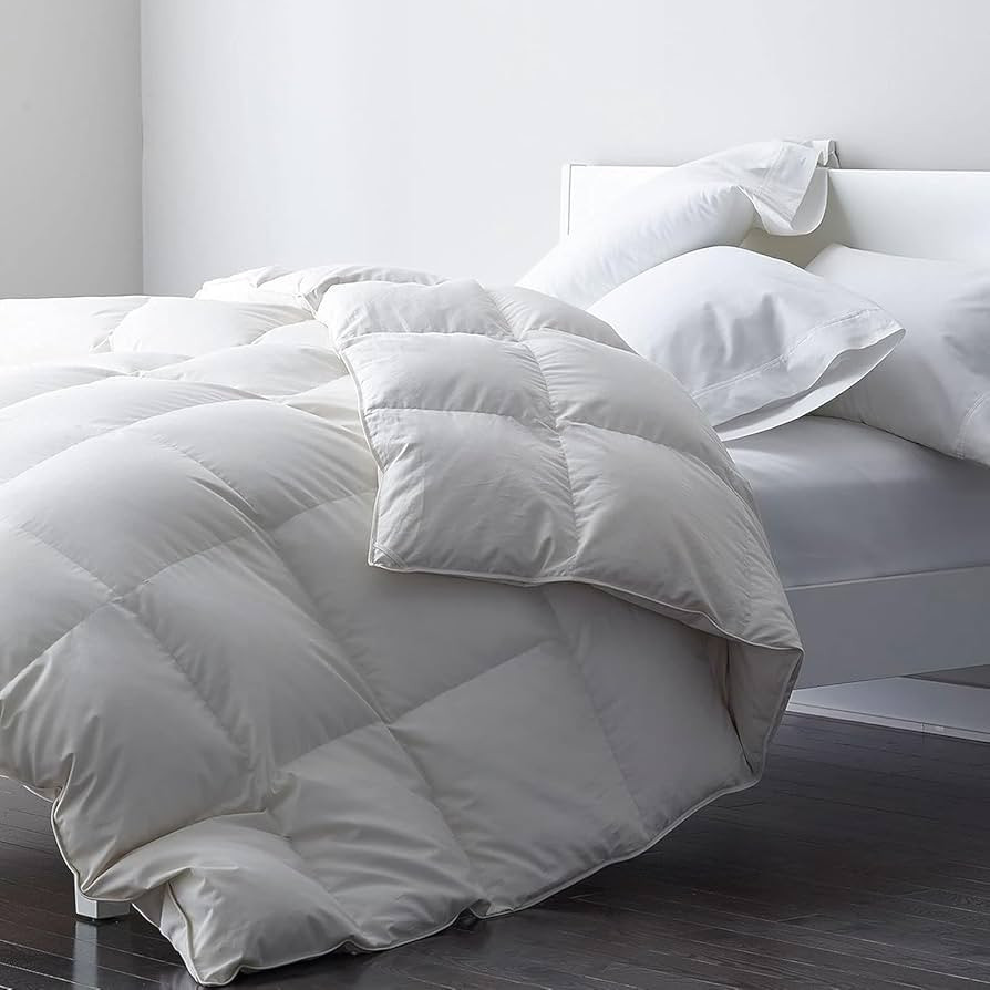 DWR Premium Feather Down Comforter Duvet Insert 90x90-100% Skin-Friendly Cotton Cover, Medium Wei... | Amazon (US)