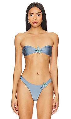 Leslie Amon Maui Bandeau Top in Denim Blue from Revolve.com | Revolve Clothing (Global)