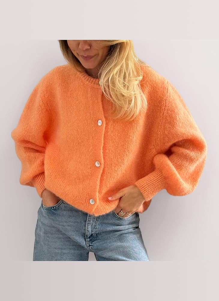 Geagodelia Women's Cropped Cardigan Long Sleeve Sweater Jumper Ladies Knitted Jacket Y2K Fashion ... | Amazon (UK)