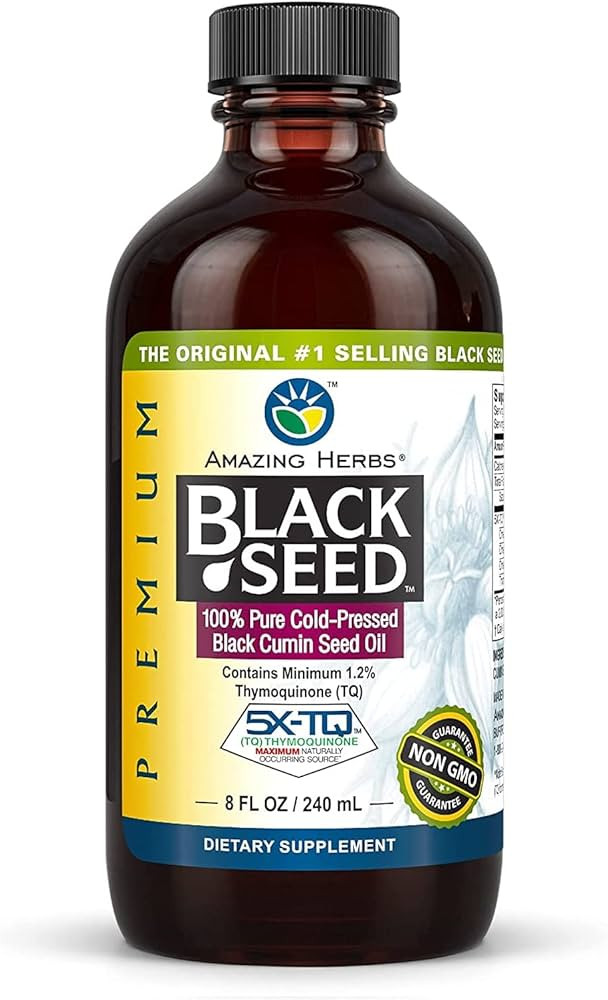 Amazing Herbs Premium Black Seed Oil - Cold Pressed Nigella Sativa Aids in Digestive Health, Immu... | Amazon (US)