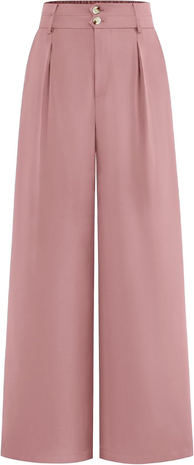 BTFBM Women Wide Leg Dress Pants 2025 High Waisted Button Pleated Business Casual Trousers Office... | Amazon (US)