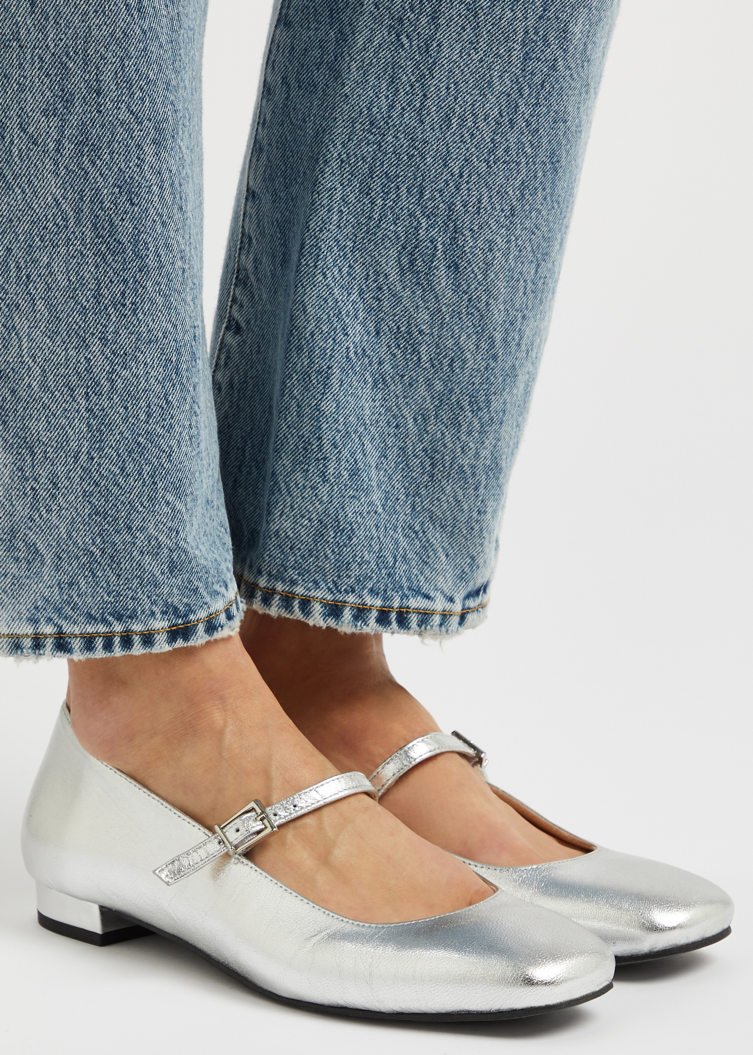 Por Do Sol metallic leather ballet flats | Harvey Nichols