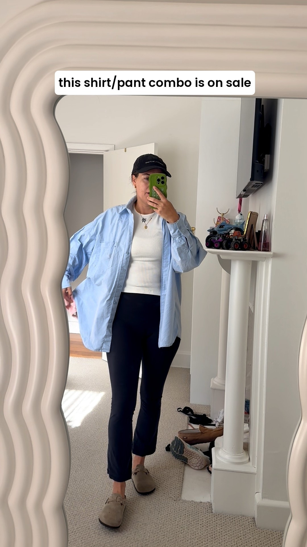 This oversized shirt and these cropped flared pants are both on sale for Black Friday, as well as my Birkenstock Bostons. Such a great mum uniform, it’s my go-to outfit to wear everyday whilst running after the kids. I also wore these pants when pregnant as they are so stretchy!
(Spring look, oversized shirt, blue shirt, Dissh shirt, cropped flares, activewear pants, elevated everyday outfit, mum outfit, mum style, mom uniform, new season, casual style, casual outfit, maternity pants)  

#LTKspring #LTKCyberWeek #LTKxDavidJones

#LTKaustralia