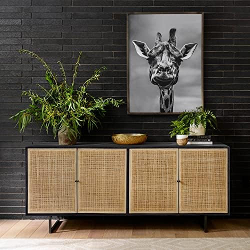 Create Comfort Solid Mango Modern Sideboard with Rattan Doors - Adjustable Shelves Entryway Cane Acc | Amazon (US)