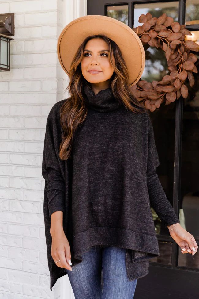 We Can Go The Distance Charcoal Sweater | The Pink Lily Boutique