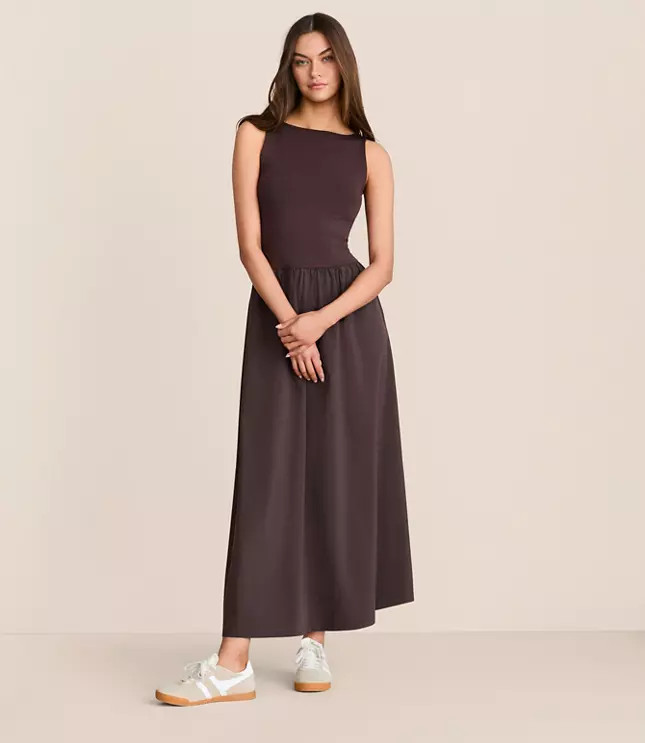 Lou & Grey Wanderweave Mixed Media Maxi Pocket Dress | LOFT