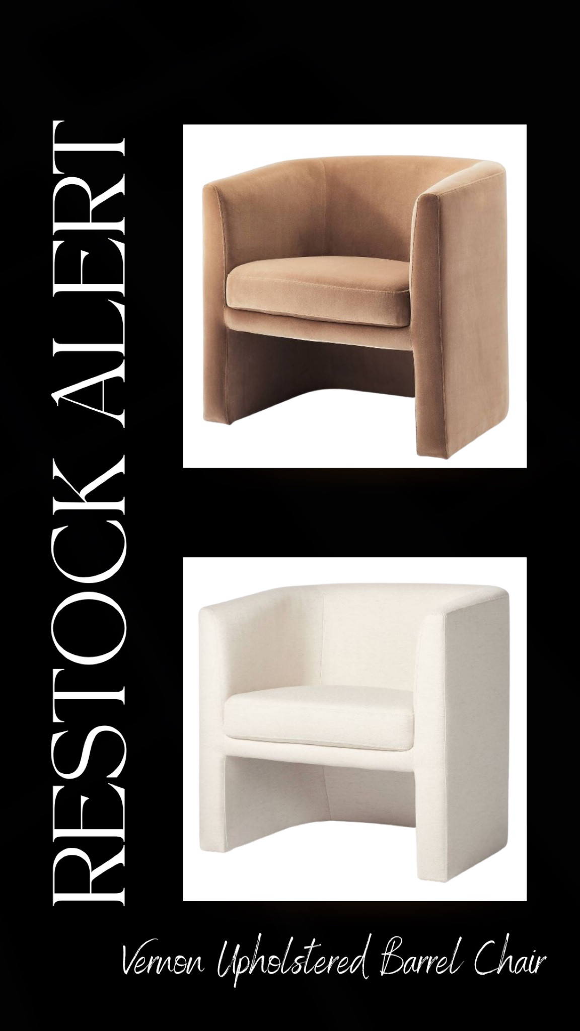 Re-stock alert: upholstered 
 accent chair in 3 colors 

#LTKhome #LTKFind #LTKSeasonal