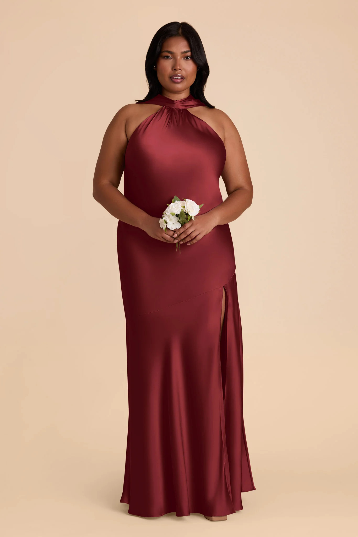 Burgundy Bridesmaid Dress Matte Satin Size 1X Birdy Grey Eileen | Birdy Grey