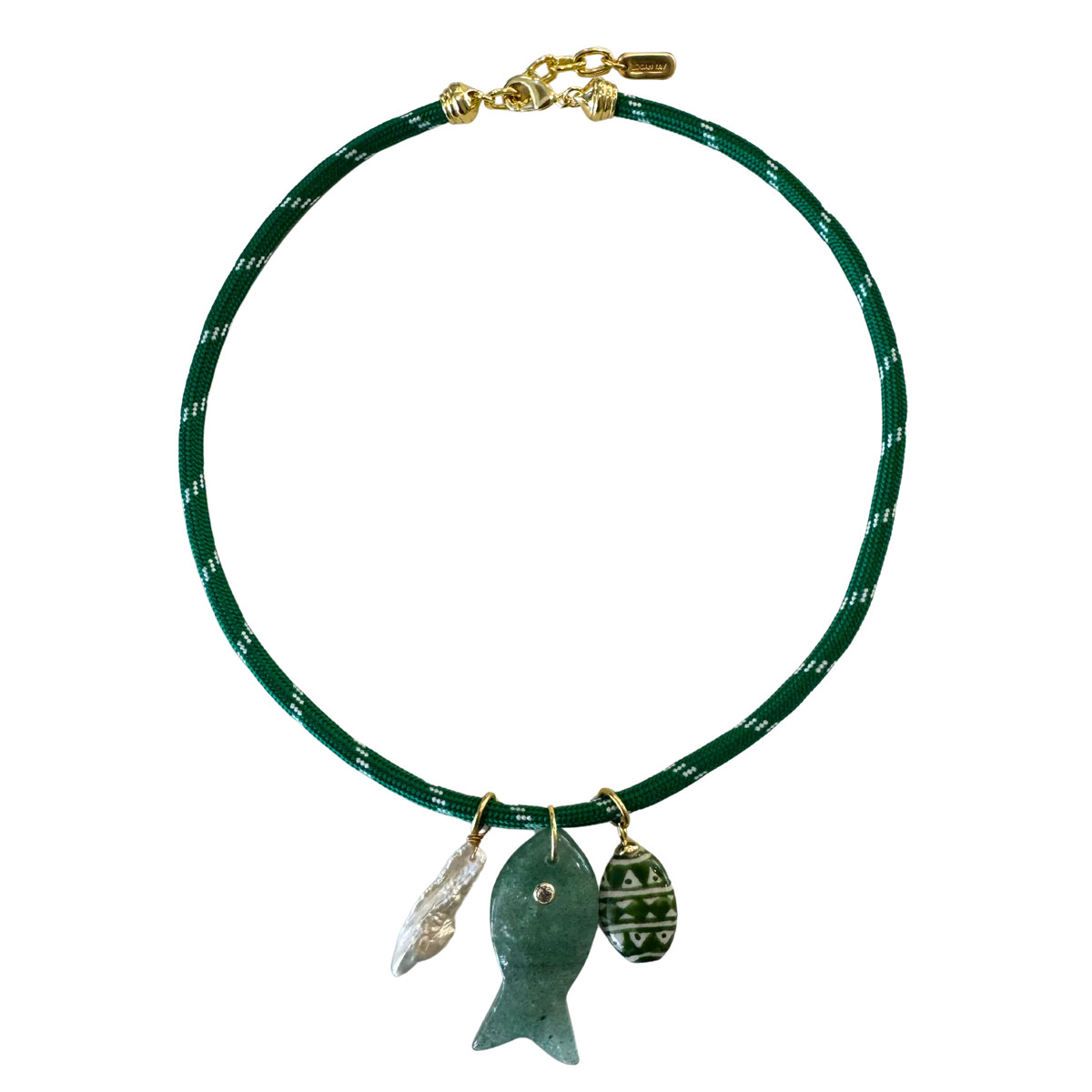 Green Paracord Fish Necklace | Logan Tay