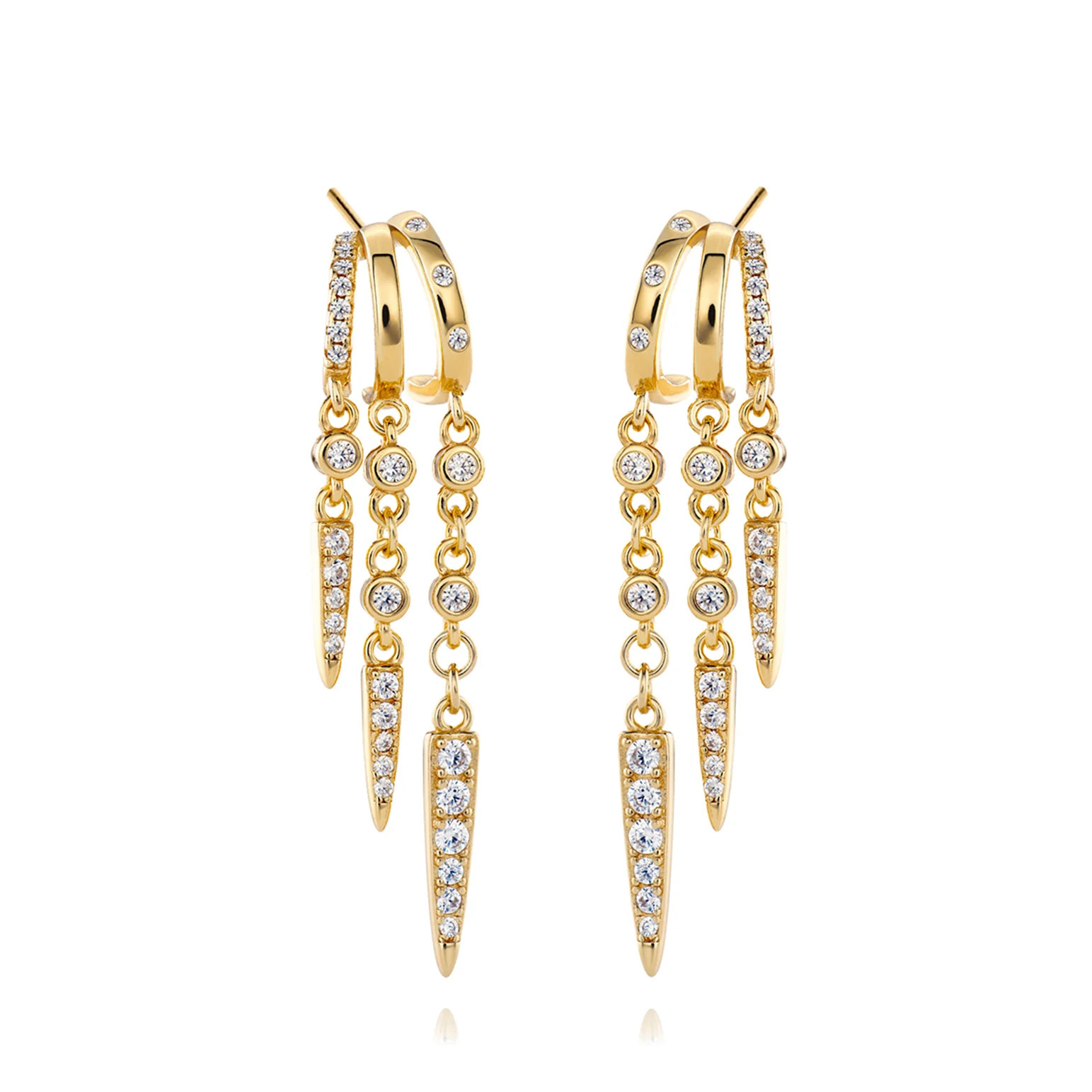 Rio Illusion Earrings | Cascading Star Chain 3-in-1 | Aaria London