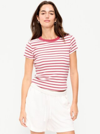 Snug Crew-Neck Ribbed T-Shirt | Old Navy (CA)
