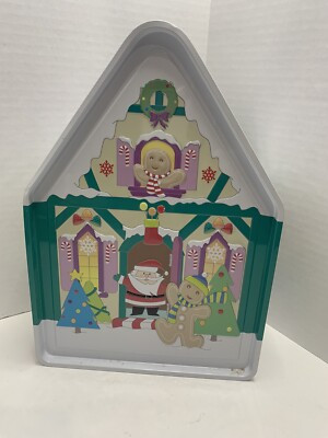Gingerbread House Cookie Tin - “Tin Only” Santa Christmas Tree 12”T & 8.5 !  | eBay | eBay US