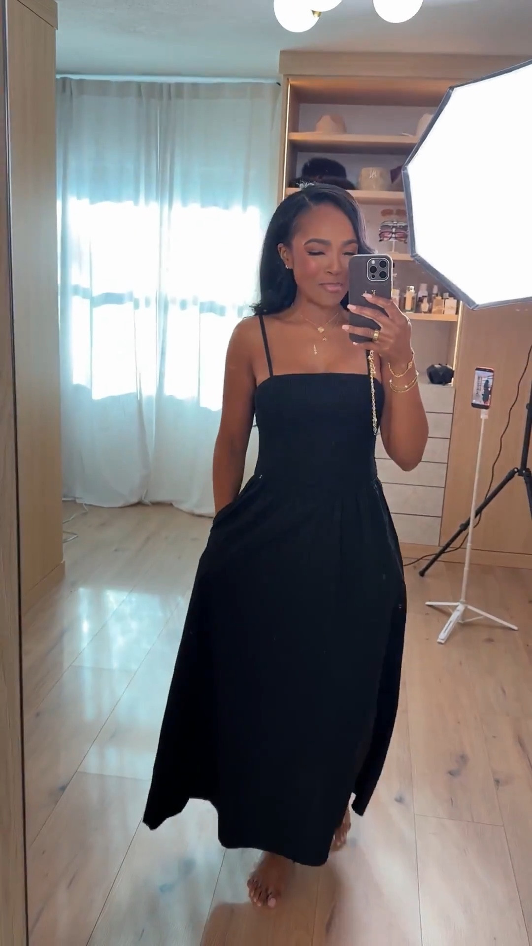 Scroll to shop 🖤  

A timeless black maxi dress that’s effortlessly elegant and flattering. Simple straps, flowy silhouette, and the kind of piece you can dress up with heels or keep minimal for an elevated everyday look.  



#LTKootd #LTKvlog #LTKgrwm
