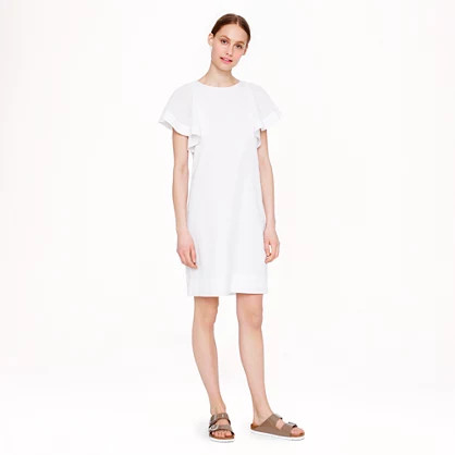 Swiss-dot flounce-sleeve dress | J.Crew US