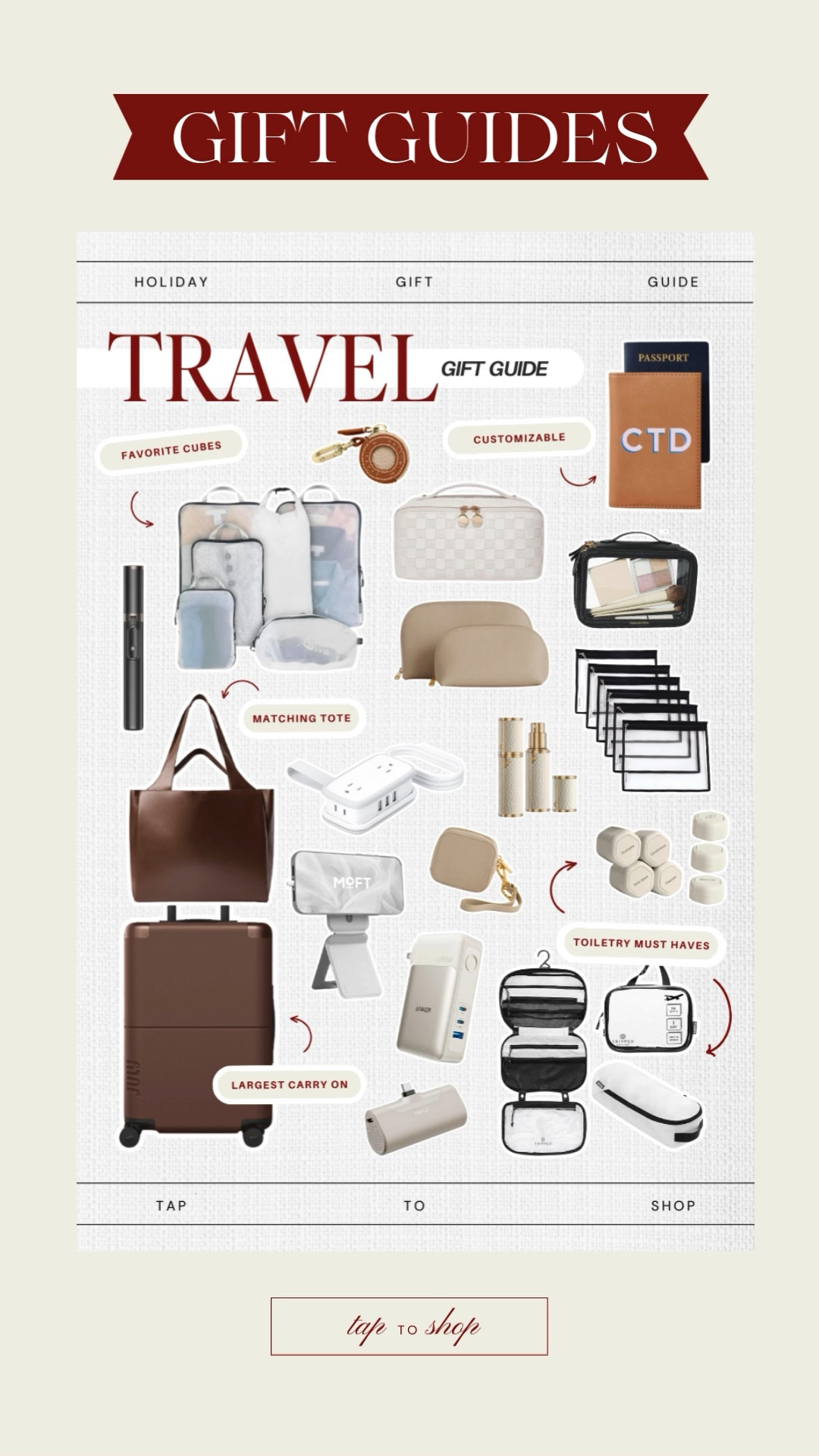 Travel gift guide. Ideas to stay organized, stylish, and stress-free for upcoming Thanksgiving and Christmas holiday travel.

#LTKGiftGuide #LTKTravel #LTKHoliday