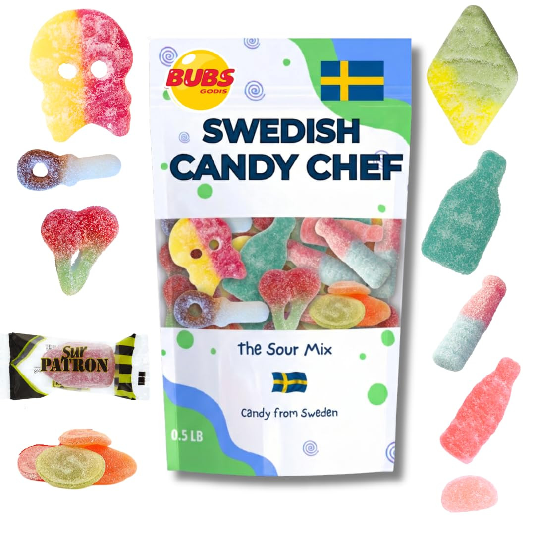 Sour Swedish Candy Chef Mix - Bubs Sour Candy - Chewy and Foamy - Hand Packed in Sweden .5LB | Amazon (US)