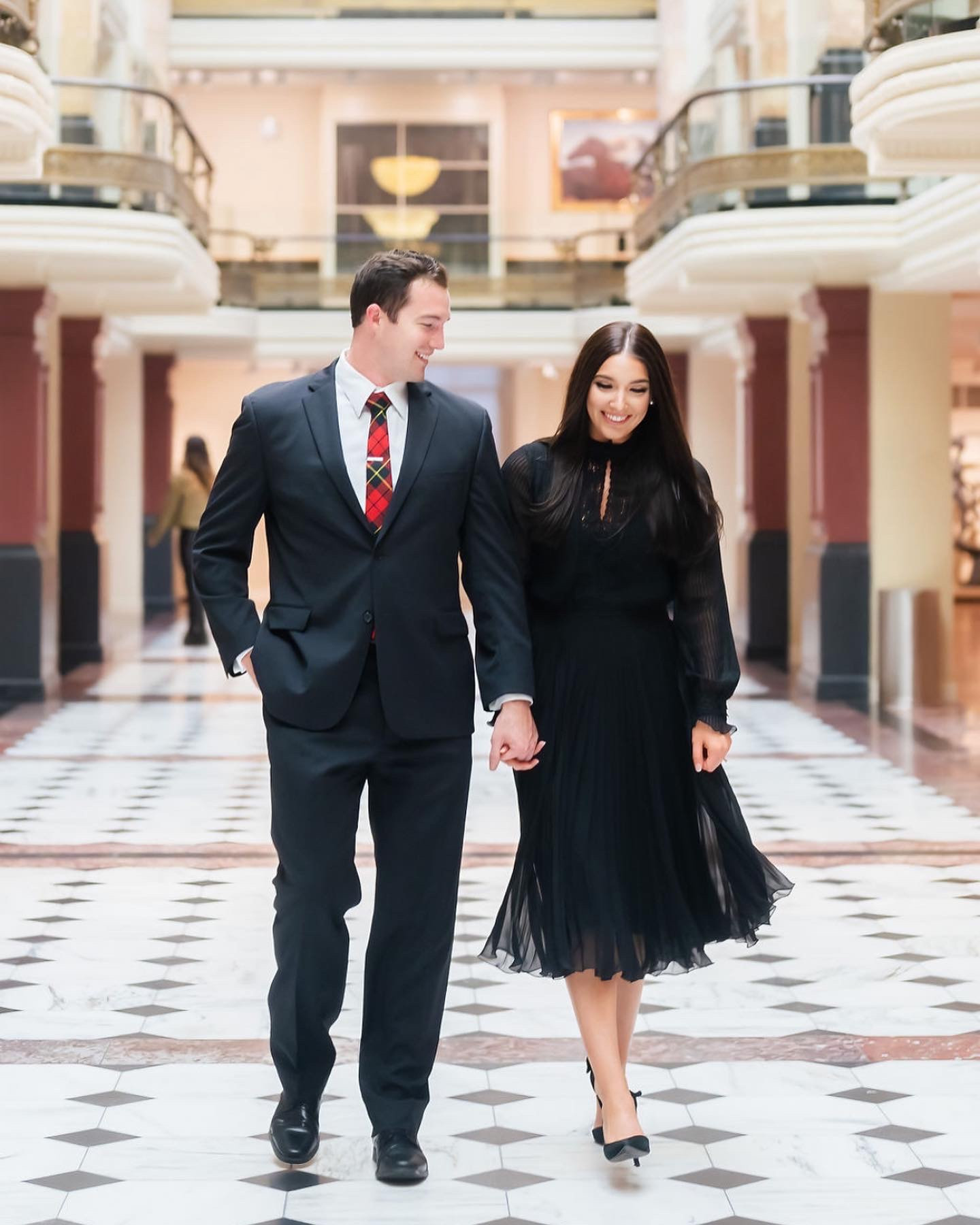 Washington DC museum engagement photos! The rain was out this day so we had to change plans and head inside. Switched things up with a timeless black Victorian-esq look! This dress was a hit and makes such a statement - plus can be reused! The shoes are older but I was able to find a similar pair linked below with the bow back! 🤍

#LTKwedding #LTKstyletip #LTKparties