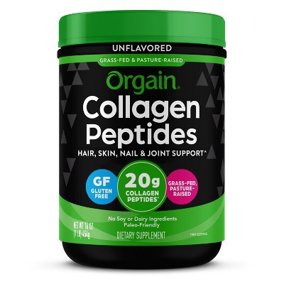 Orgain Unflavored Collagen Peptide Powder for Hair Skin Nail and Joint Support - 16oz | Target