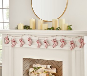 Striped Stocking Light Up Garland | Pottery Barn Kids