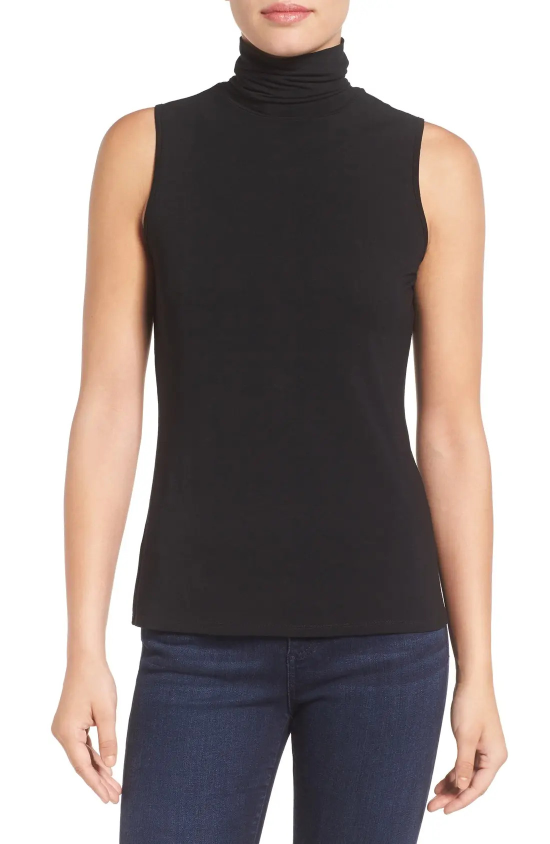 Women's Vince Camuto Sleeveless Turtleneck Top, Size X-Large - Black | Nordstrom