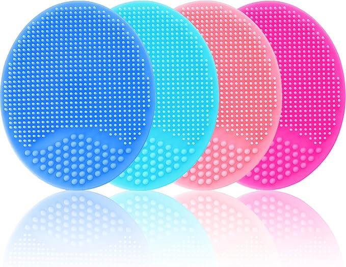 Silicone Facial Cleansing Brush - 4 Pack Face Scrubber & Exfoliator for Deep Cleaning, Soft Brush... | Amazon (US)