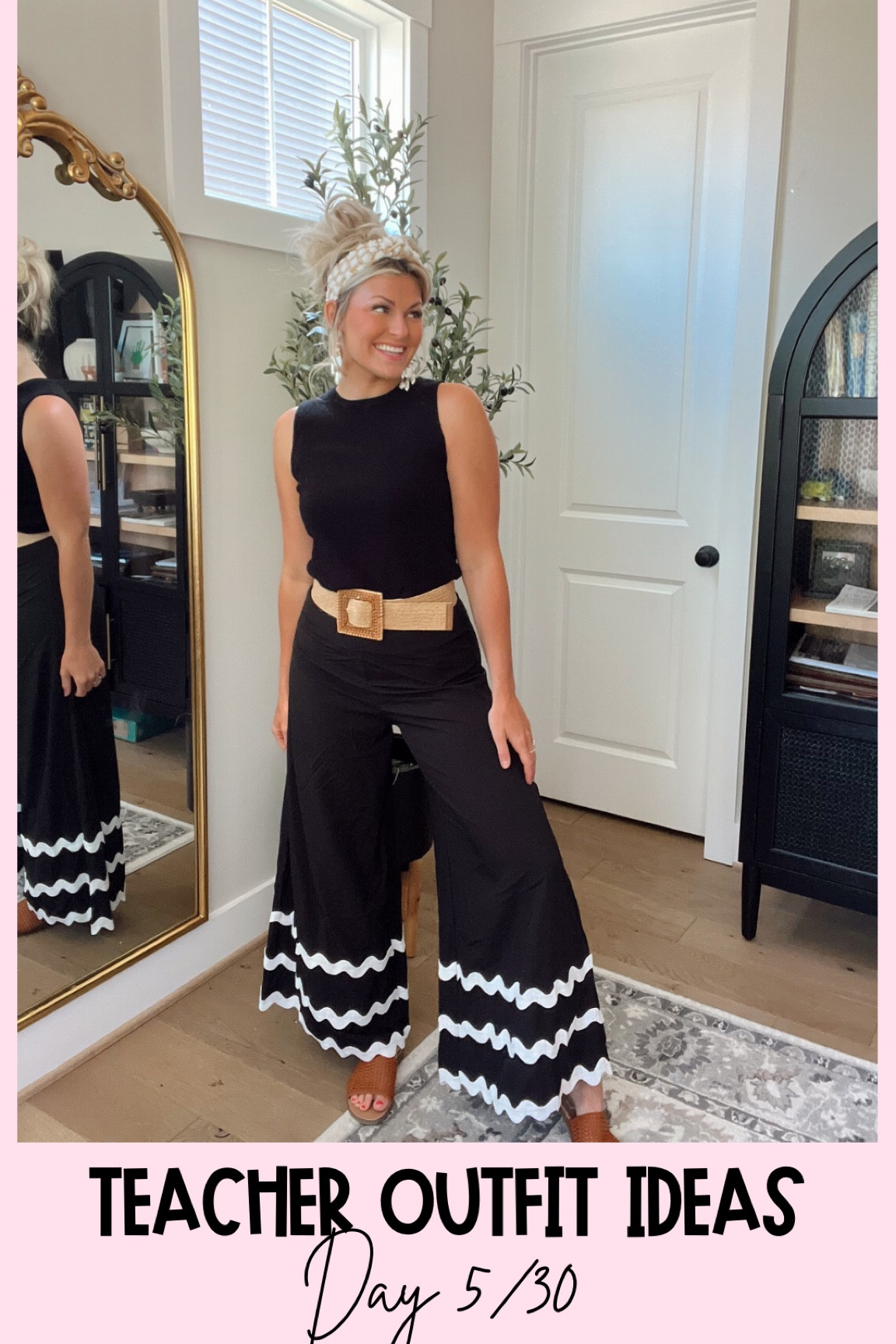 Teacher outfit ideas day 5/30🤍🖤 
Pants: size S- unfortunately the extant ones are sold but I’ve linked similar ones 

#LTKStyleTip #LTKFindsUnder50 #LTKSeasonal