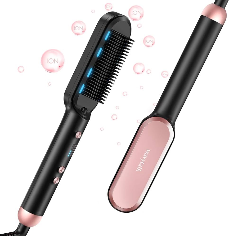 Wavytalk Ionic Hair Straightener Brush, Hair Straightening Brush Flat Iron for Women, Anti-Scald ... | Amazon (US)