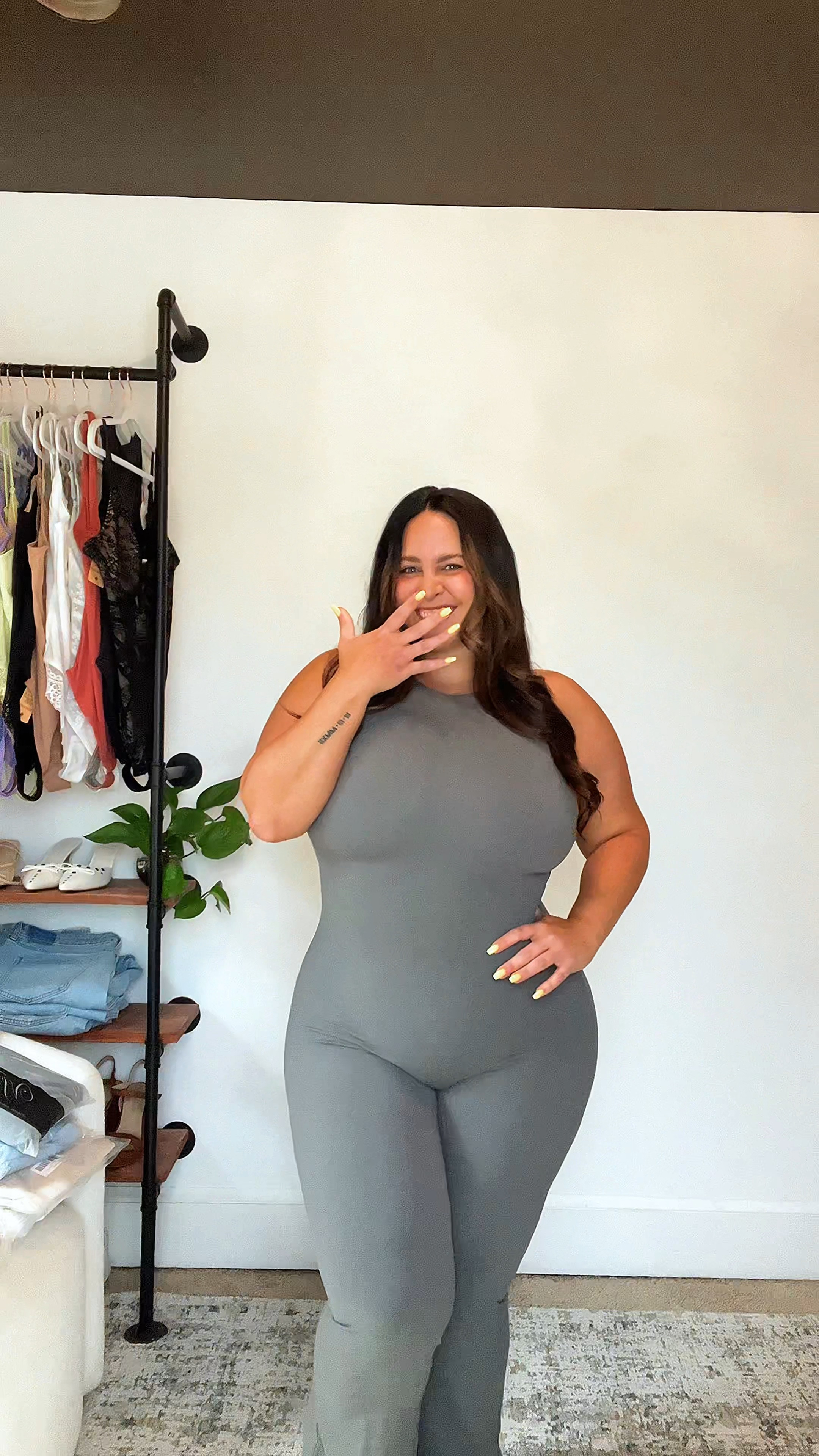 Jumpsuit / catsuit / yogasuit 

Built in shelf bra 

Shown in size XL



#LTKMidsize #LTKFindsUnder50 #LTKFitness