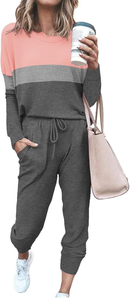 ETCYY NEW Lounge Sets for Women Sweatsuits Sets Two Piece Outfit Long Sleeve Pant Workout Athleti... | Amazon (US)