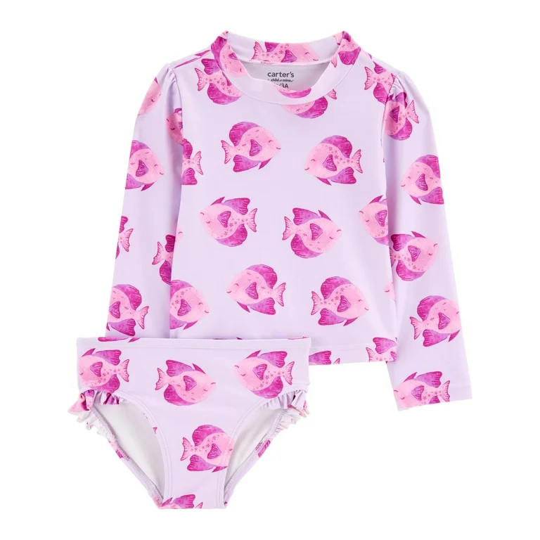 Carter’s Child of Mine Toddler Girl Two-Piece Rash Guard Set, Sizes 0/3M-5T | Walmart (US)