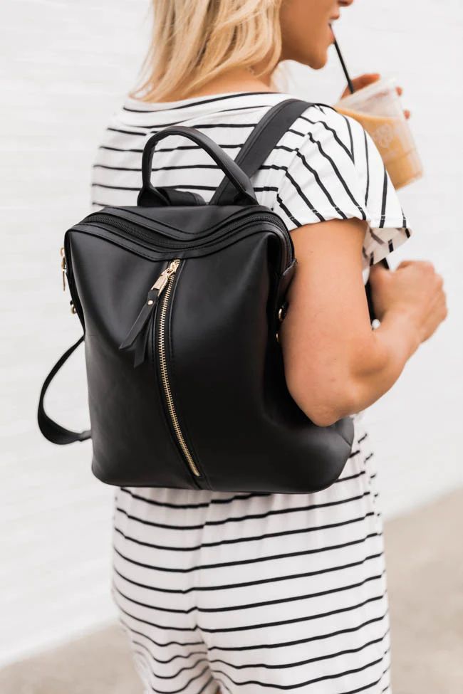 Getaway Of A Lifetime Black Backpack | The Pink Lily Boutique