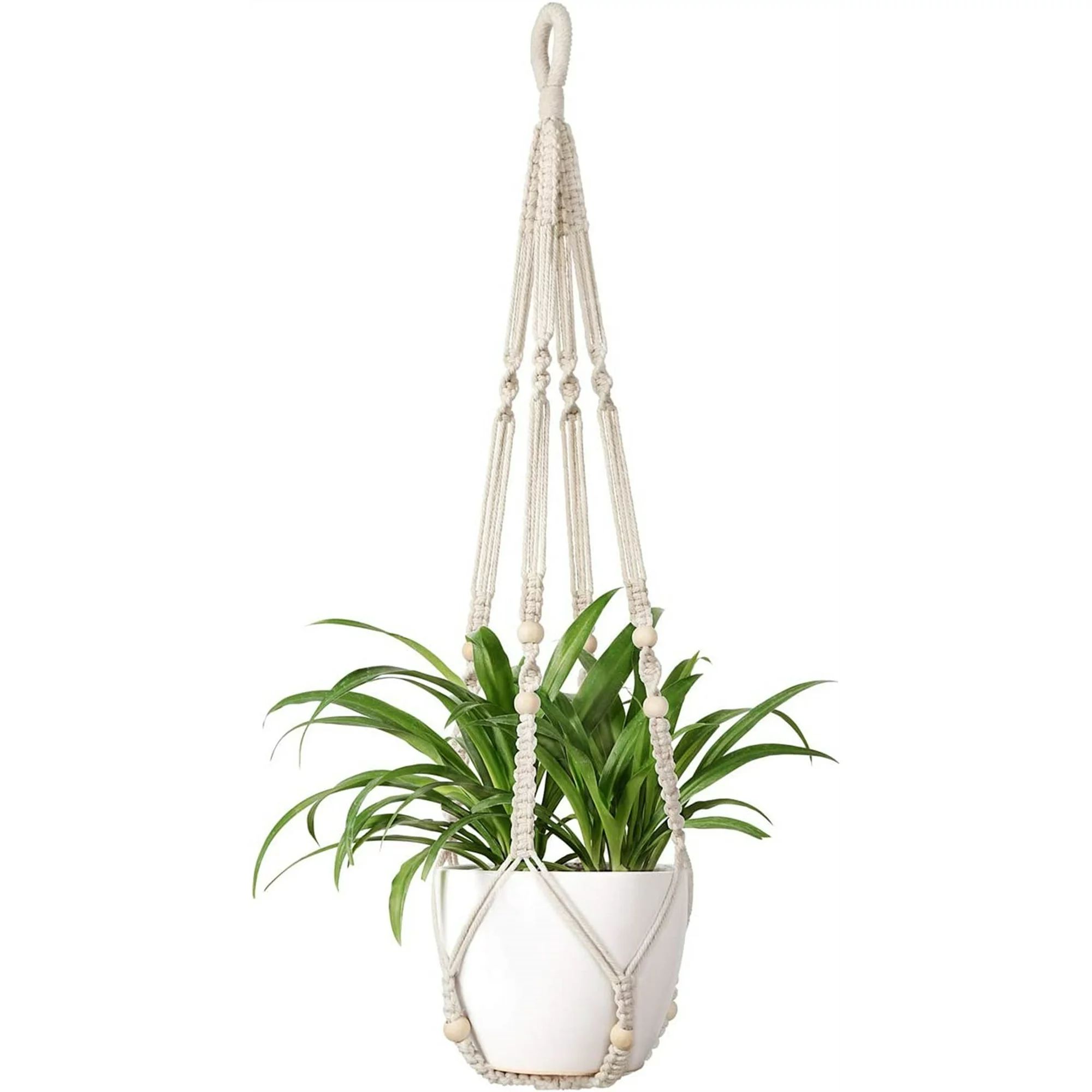 NOGIS 35 inch Macrame Plant Hanger Large for up to 9 inch Pot Extra Long Hanging Plant Holder No ... | Walmart (US)